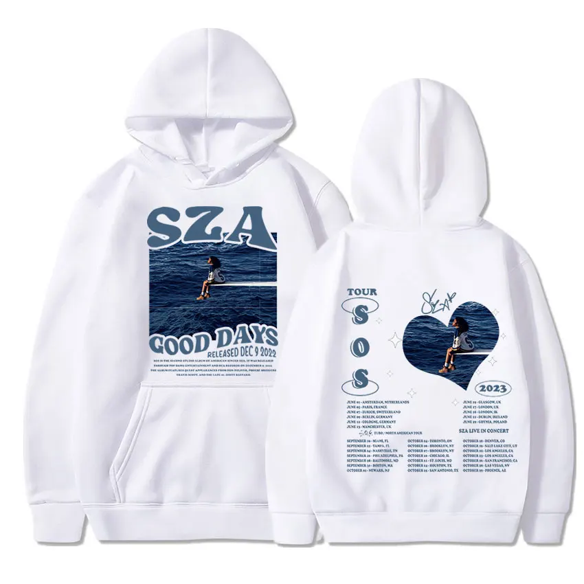 

SZA SOS Good Days Hoodie 2023 Concert Tour Hoodies Men Women's Clothing Fashion Hip Hop Oversize Hooded Sweatshirts Streetwear