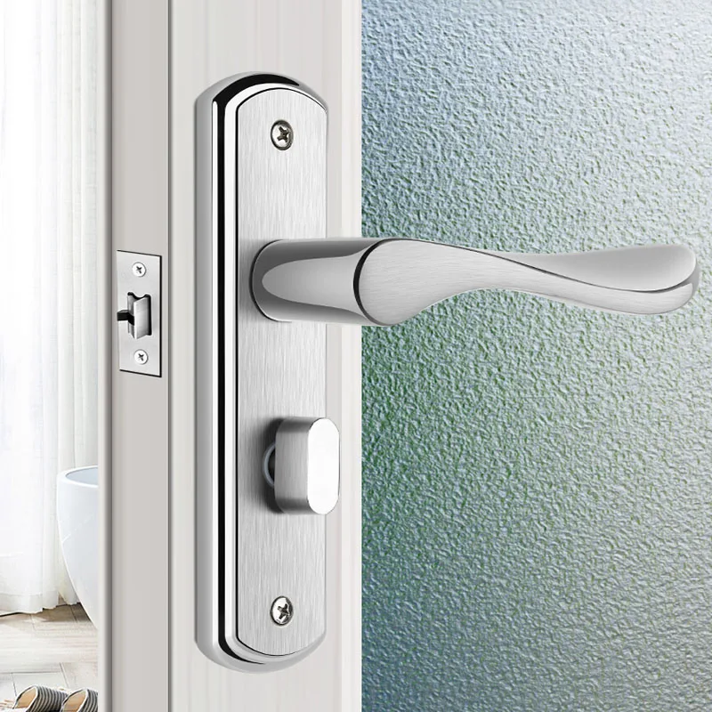 BedroomDoorLockStainlessSteelbathroomDoorlockHandlesetNokey