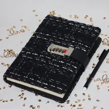 

Boxed Checkered Notebook Account book Hand book with lock free shipping