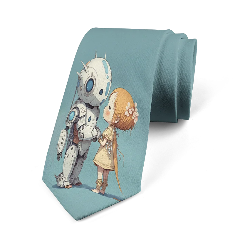 Cartoon Necktie 3D Printing Harajuku Fashion Kawaii Unisex 8CM Slim Dating Wedding Party Tie Cosplay