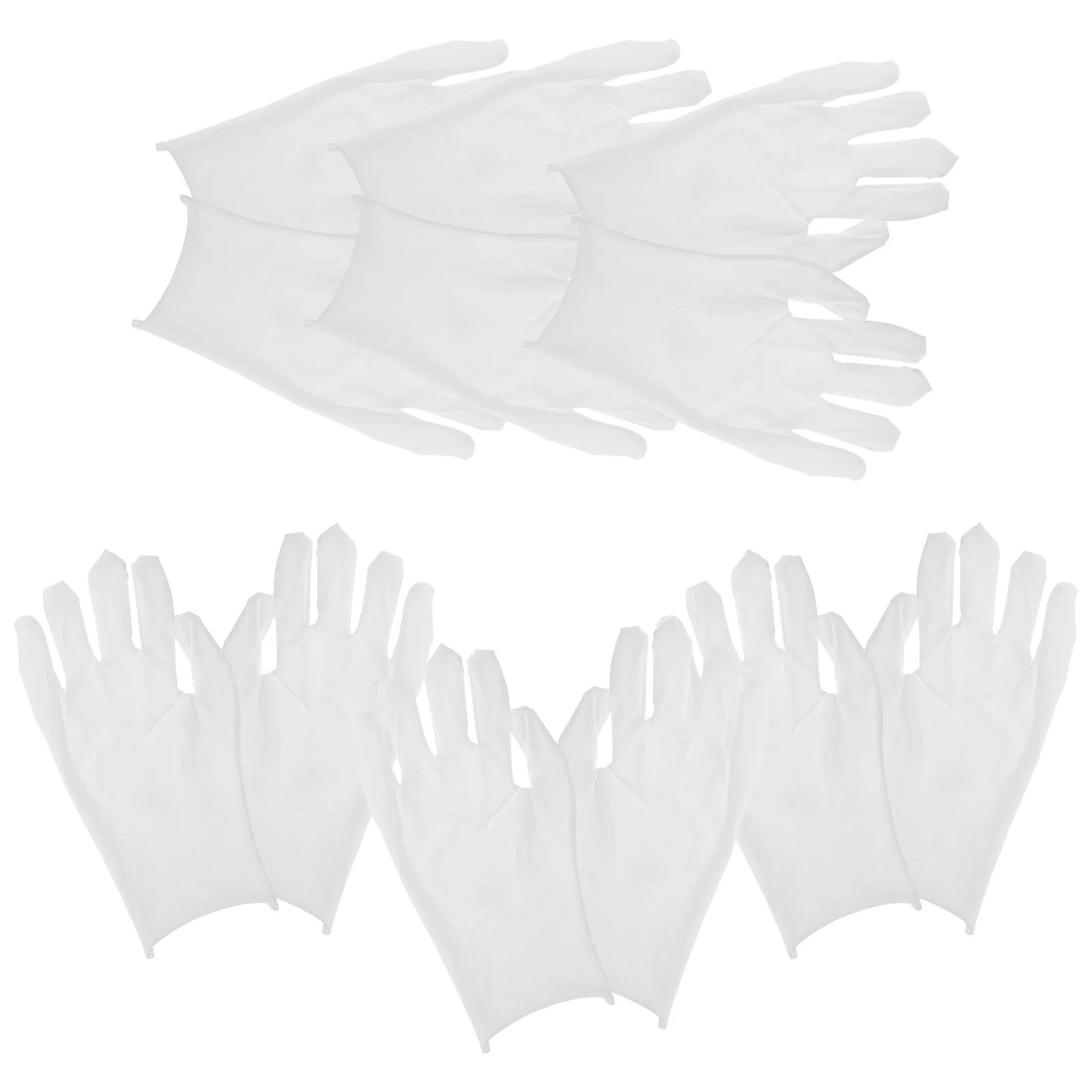 6 Pairs Gold and Silver Inspection Gloves Mens Work Xl Cotton White for Costume Clothing