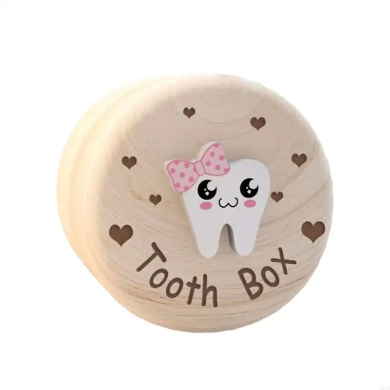 Naturholzkörner Baby Zahnspeicher Box Hält Organisatoren für erste Zähne Baby Jungen Mädchen Kindergarten Memory Box A2UB – Detail 8
