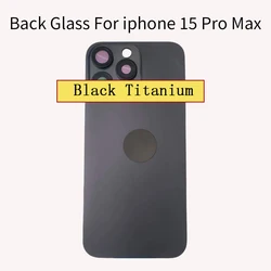 Premium Back Glass Replacement with Camera Lens Bracket and Integrated Magnets (Black 15 Pro Max)