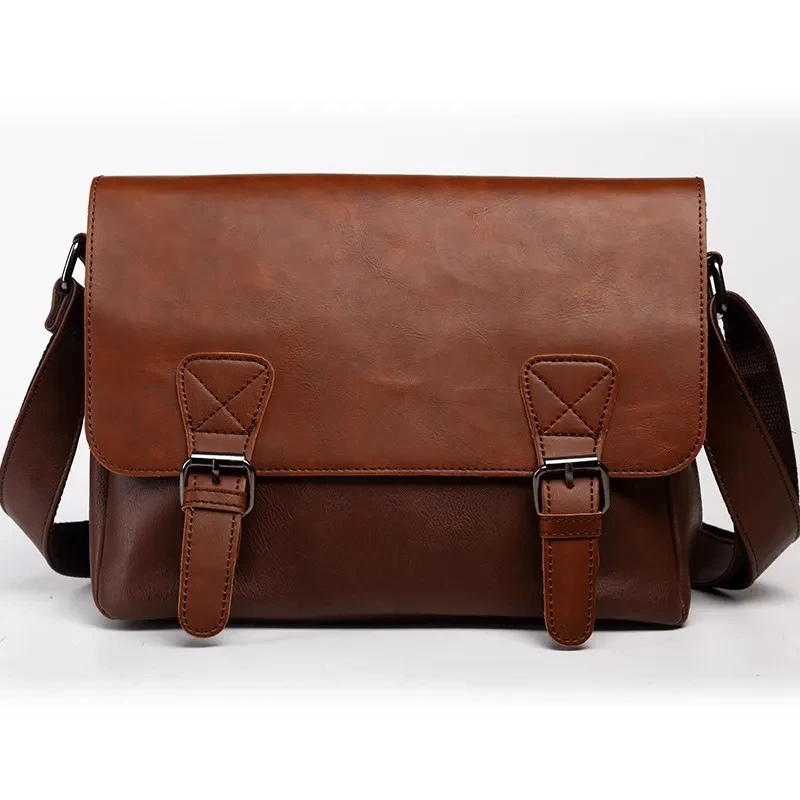FamousBrandLeatherMenBagShoulderBagForManCasualBusiness