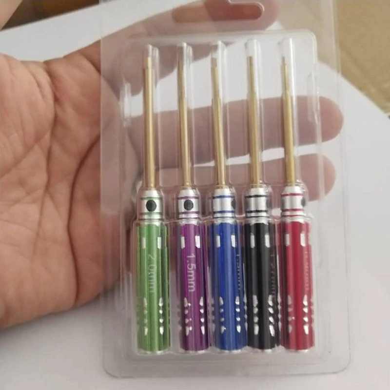 미니 0.9mm 1.27mm 1.3mm 1.5mm 2.0mm 육각 스크류 드라이버 세트 크롤러 트럭 내구성에 사용되는 HSS 육각 드라이버
