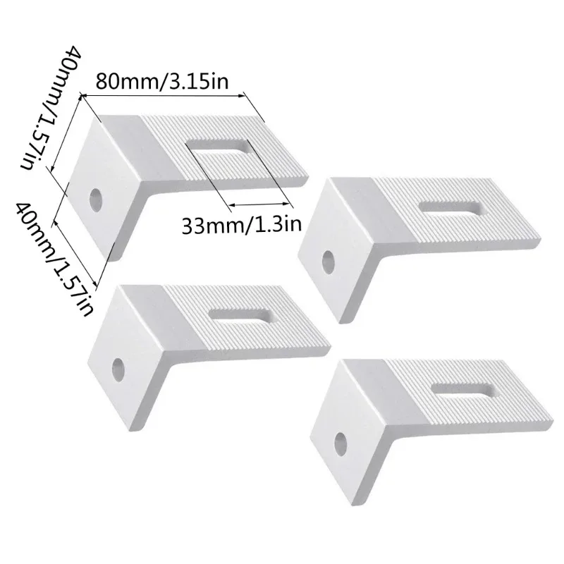Solar Panel Mounting Set Solar Panel Aluminum Mounting L Brackets 90 Degree Photovoltaic Bracket Roof Mount Solar PV Rail Interconnects Mount For Fixed