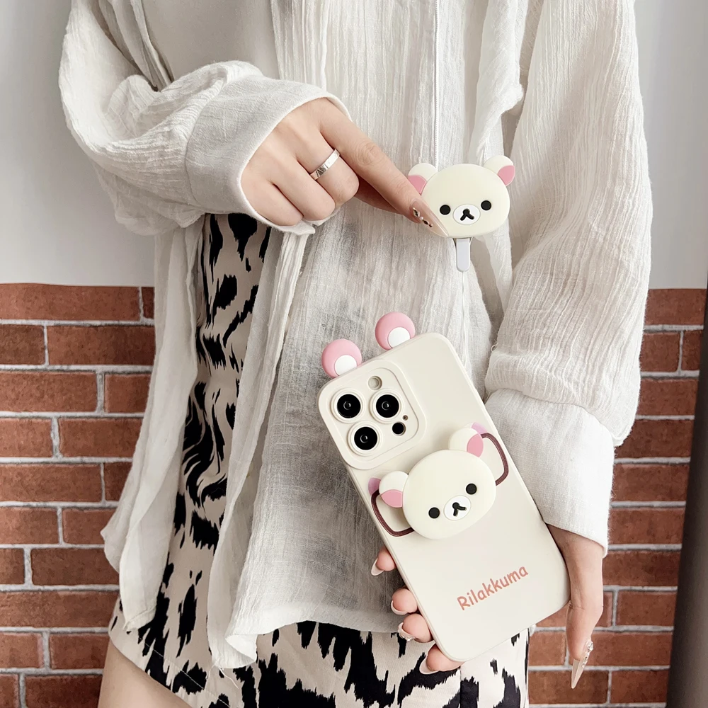 Rilakkuma Ear Glasses Case with Holder Rope