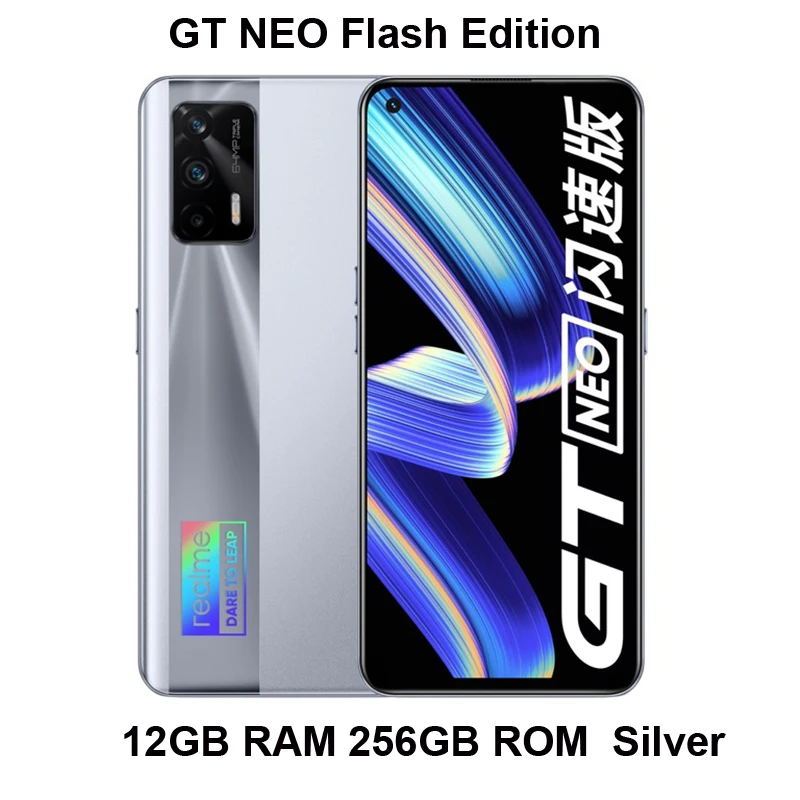 Realme GT NEO Flash Edition 5G Mobile Phone 65W 4500mAh 6.43" FHD+ 120Hz Super AMOLED Dimensity 1200 Octa Core Cellhones 64MP ddr5 ram 8GB RAM