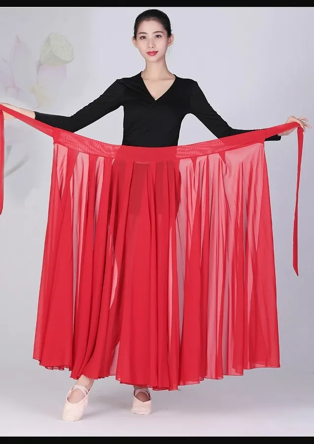 One Piece Xinjiang Dance Practice Clothes Apron Uyghur Martial Arts Performance Costume Large Swing Skirt Half Length Dress xinjiang dance costume