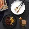 European Marble Ceramic Plate Round Western Steak Plate Home Cooking Dishes Hotel Restaurant Tableware Sundries Storage Tray New 3
