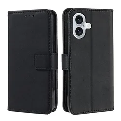 Elegant Leather Flip Case Wallet with Stand Feature and Card Holder - iPhone 6 Plus 6 S Plus (Black)