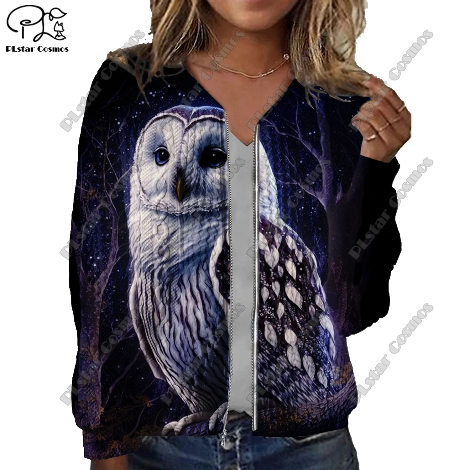 New 3D Halloween Series Skull Jesus Owl Crow Pattern Print Women's Jacket Threaded Texture Casual Authentic Short Jacket  WD-3