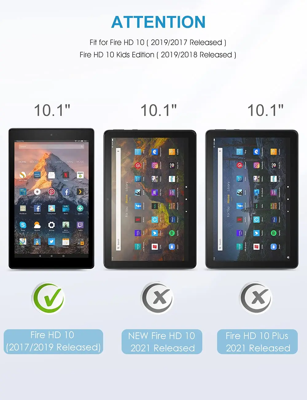 Tempered Glass Screen Protector for Amazon Fire HD 10 (9th / 7th, 2019/2017 Released) Fire HD 10 Kids Edition 2019/2017 Released 2