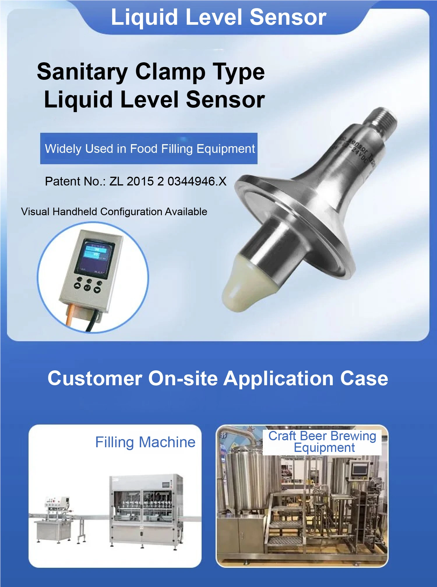 Liquid Level Sensor WKC319-KP Beer Beverage Foam Detection Tri Clamp Contact Typ