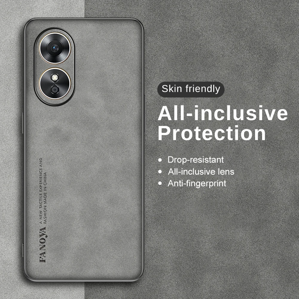 Custodia In Pelle Di Pecora Opaca Per Oppo A17 4G Cph2477 6.56 "Copriobiettivo Antiurto Con Telaio Morbido Su Orro Appl A17 A 17 17A Oppoa17 4G