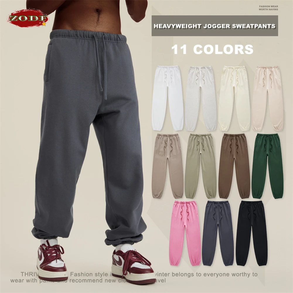 

ZODF New Men Heavy Weight 440gsm Solid Sweatpants Unisex Loose Basic Casual Comfortable Sport Pants Joggers Streetwears HY0628