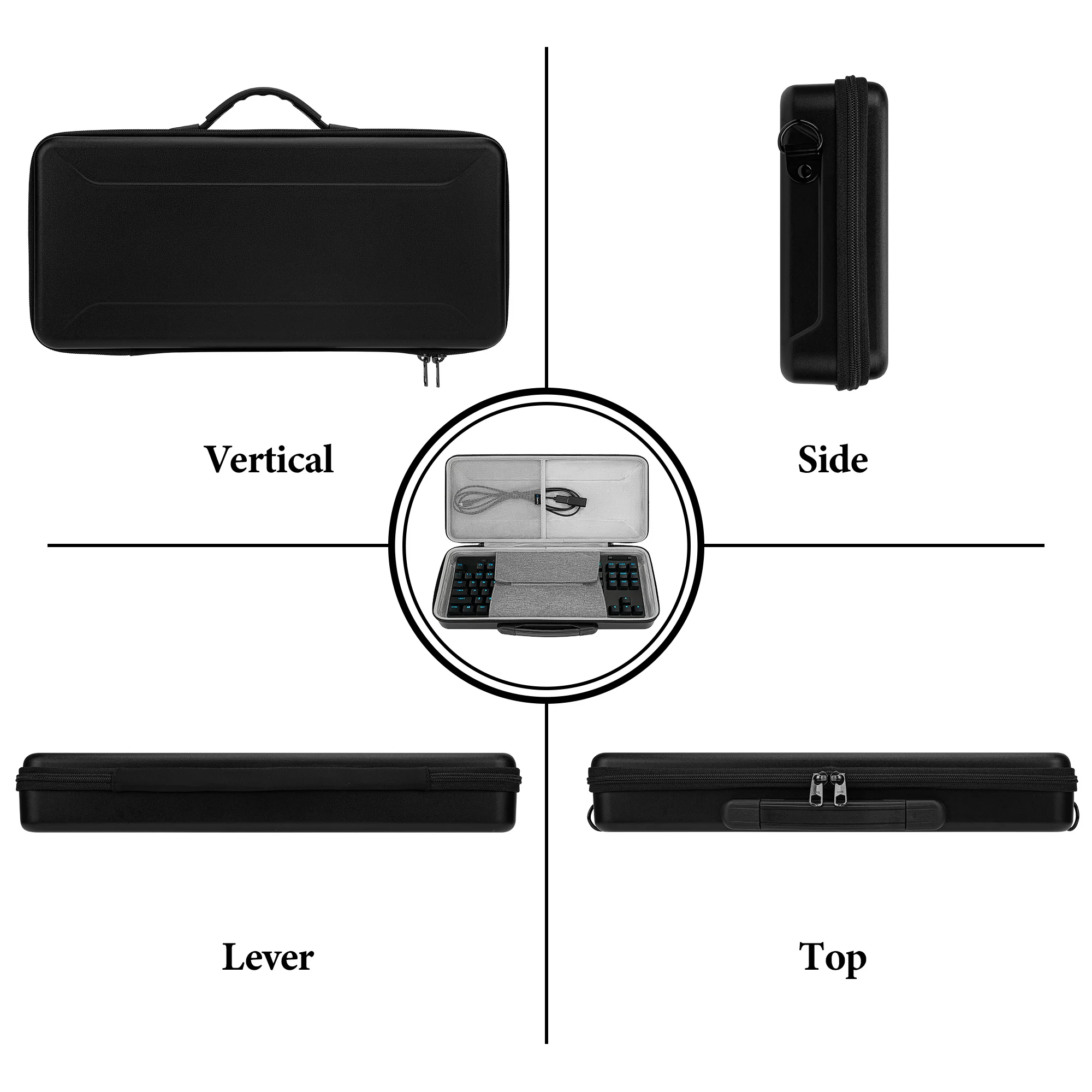 Étui Rigide Pour Clavier TKL - Compatible Avec De Nombreuses Marques (Apex Pro, G915, Huntsman, Etc.) - Noir