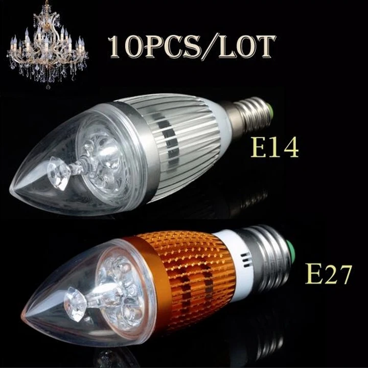 Led Candle Light 3W E12 E14 E27 Lampadina Dimmerabile Indoor Warm Cold White Light Home Decor Lampadario Led Light Alta Luminosità