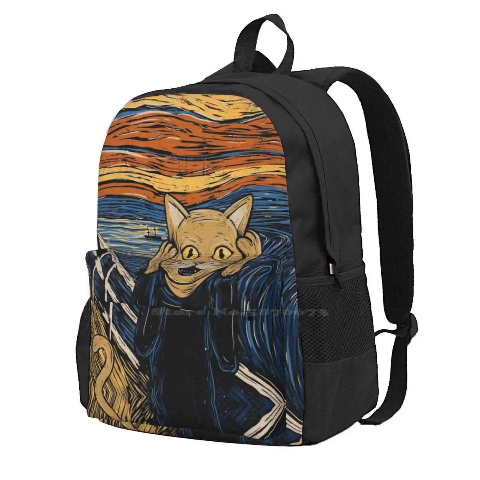 

Дорожные школьные портфели The Purr для женщин и мужчин, милые забавные дорожные котята с кошками и котятами в стиле поп-культуры, Ван Гога, звездная ночь