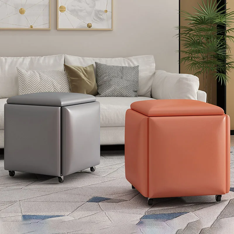 Nordic 5 in 1 Sofa Soft Stool, Creative Home, Rubik's Cube Combination, Folding Stool, Multifunctional Living Room Furniture