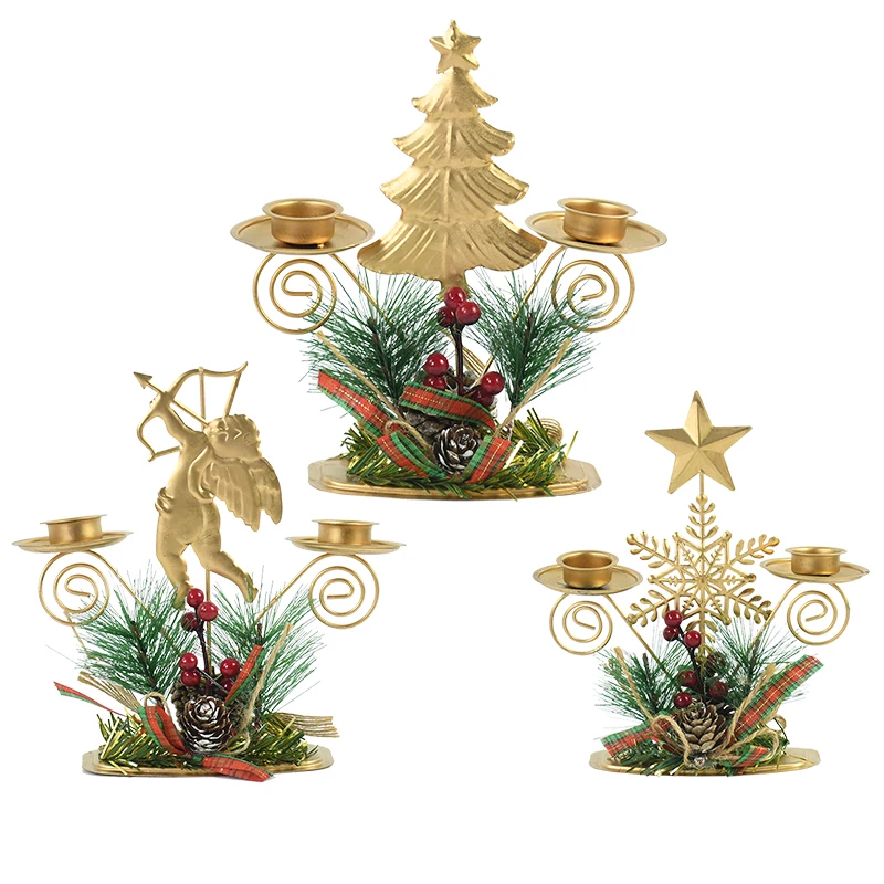 

Metal Reindeer Snowflake Candle Holders Wedding Christmas Candlestick Holders Xmas Table Decorations Centerpieces New Year Gift