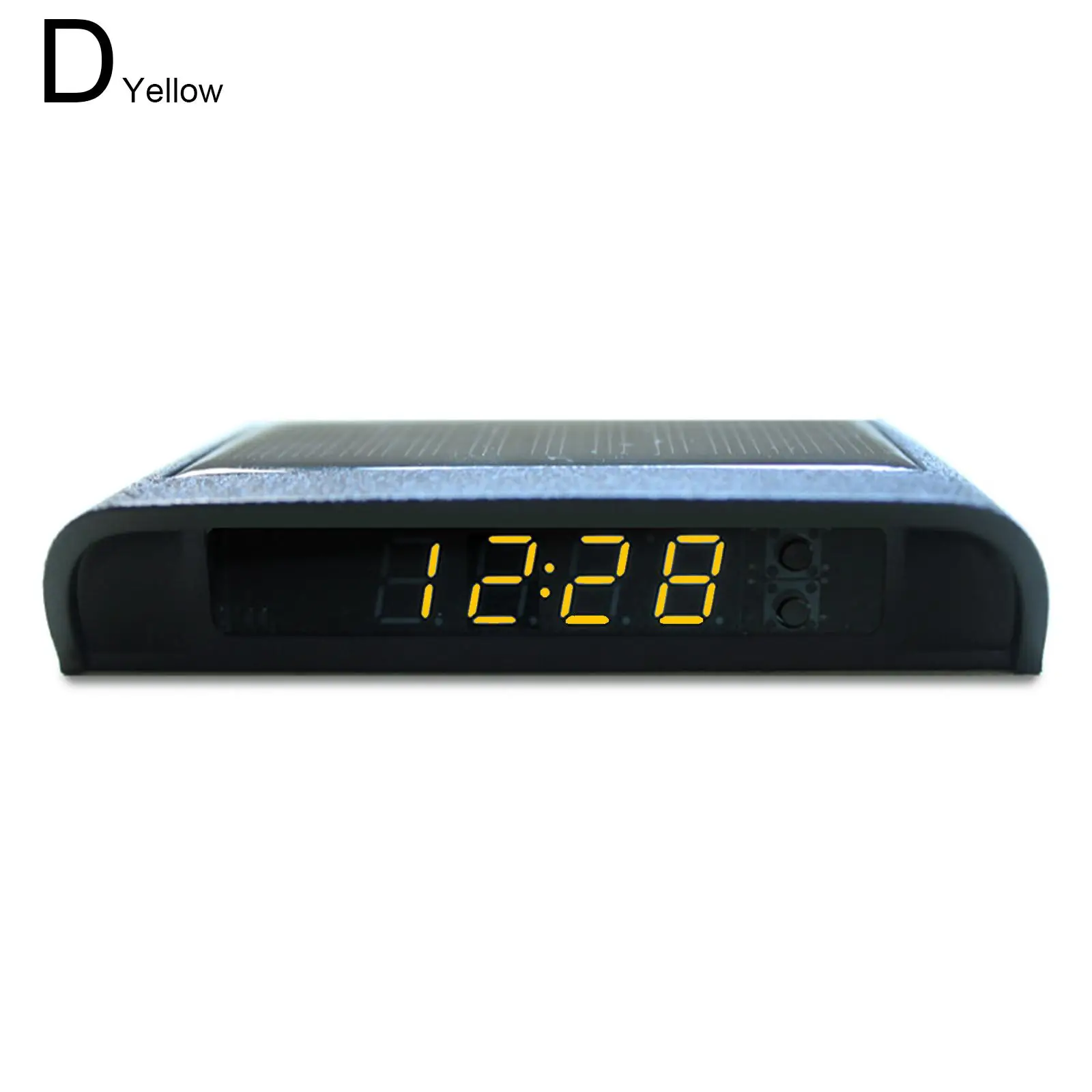Kaufe Solar-Autouhr mit LCD-Uhrzeit, Datum, Temperaturanzeige im Auto,  Digitaluhr für die Autodekoration