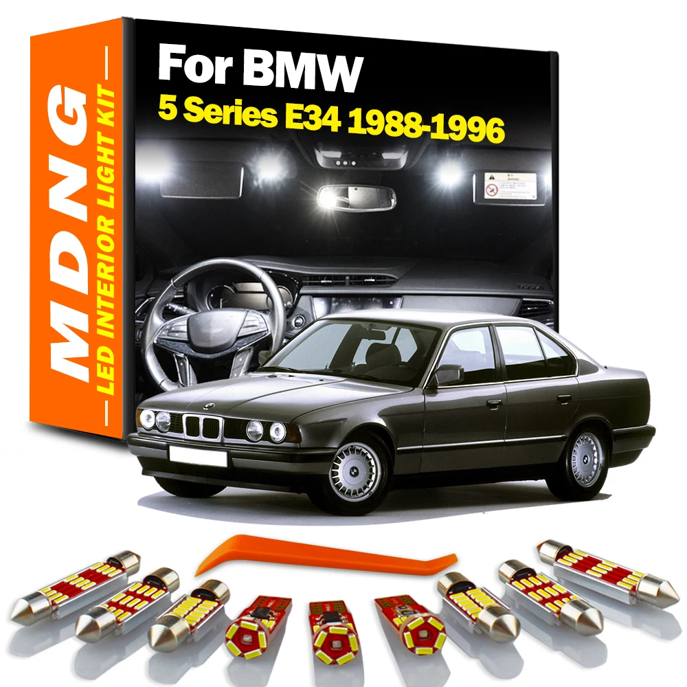 19PcsAccessoriesLEDInteriorDomeMapTrunkLightKitForBMW5