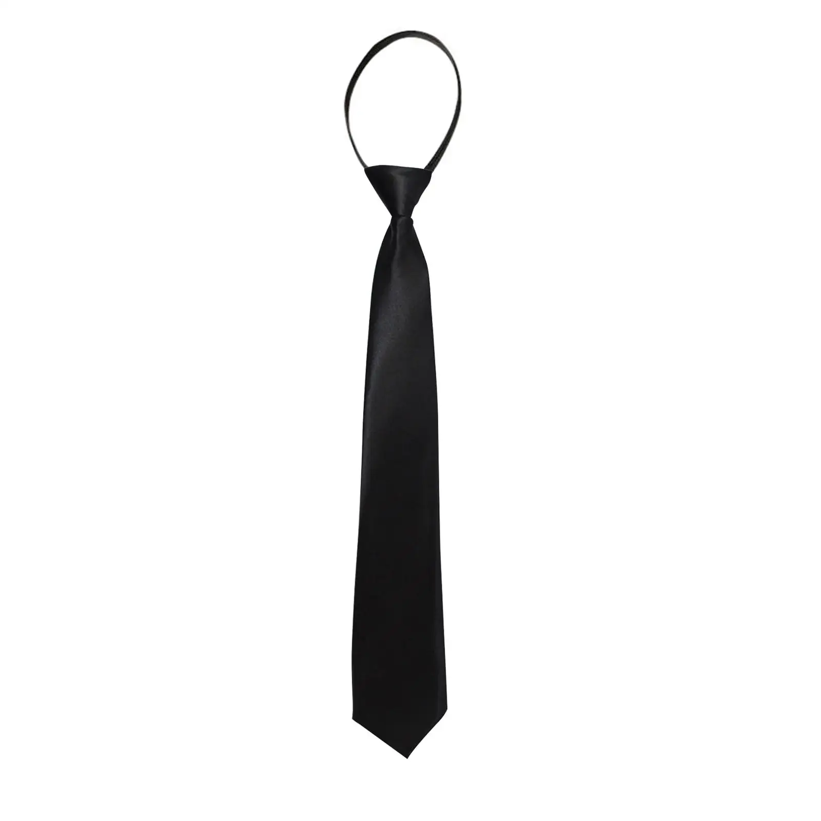 Schwarz Zipper Krawatten Retro Seidige Schmale Frauen Männer Krawatte Schlanke Glatte Fliege Koreanischen Stil Einfache Elegante Alle-spiel Trendy krawatte – Detail 2