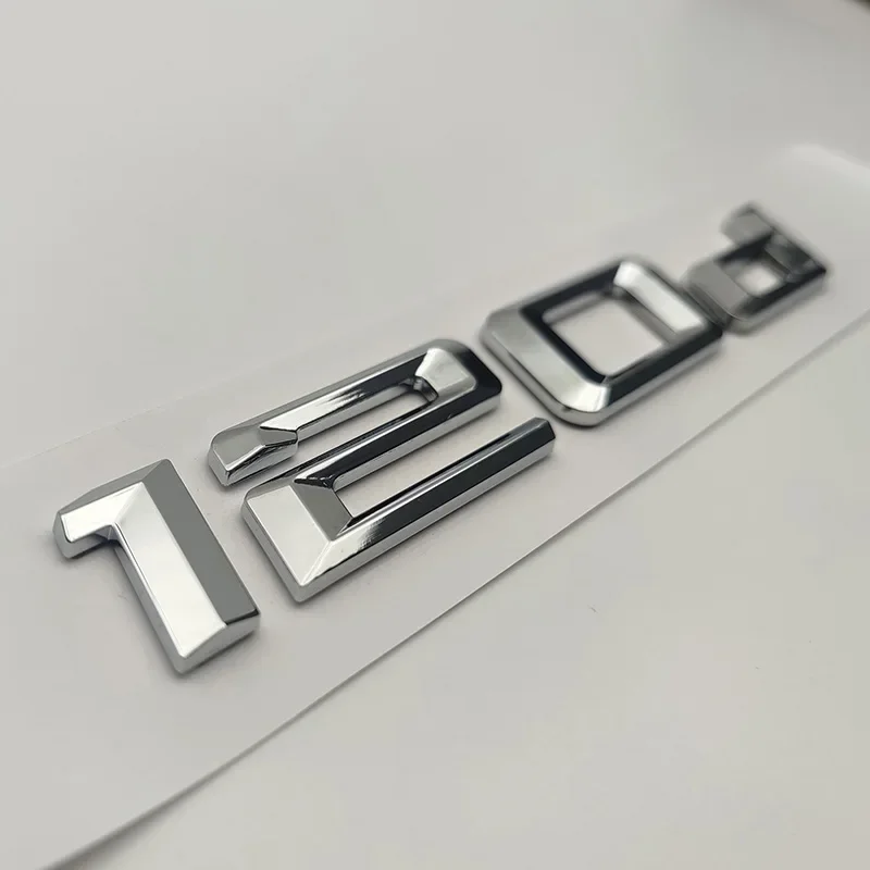 Autocollant 3D Coffre BMW 1 Series (E87, F20, E81, E82) - Chiffres Lettres ABS Noir Brillant, Colle Double Face - 2