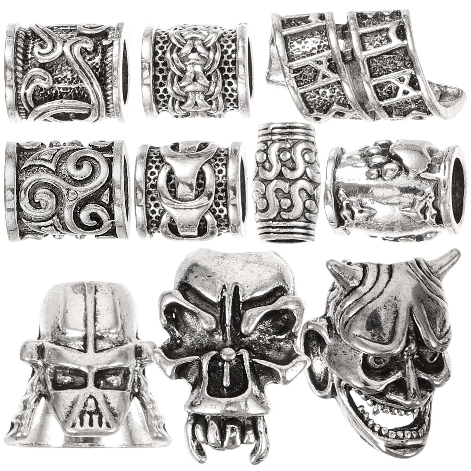

10 Pcs Braids Accessories Dreadlocks Hair Braiding Cuffs for Man Charms