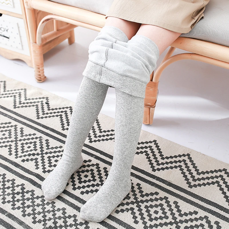 

winter Autumn princess girl keep warm Thick leggings baby kids Vertical stripes tights cotton Plus velvet child infant pantyhose