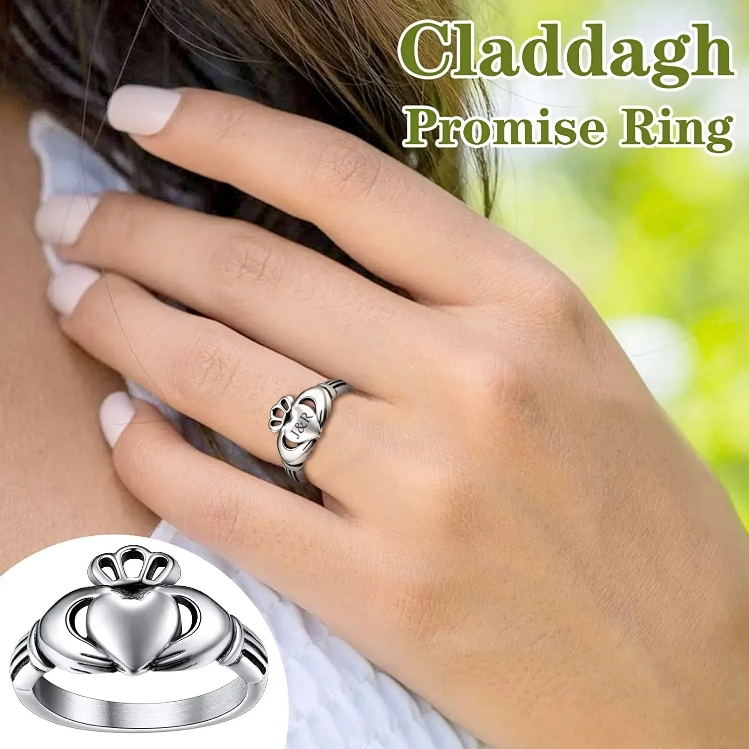 Anillos ChainsPro Claddagh para amor, estilo Retro, acero
