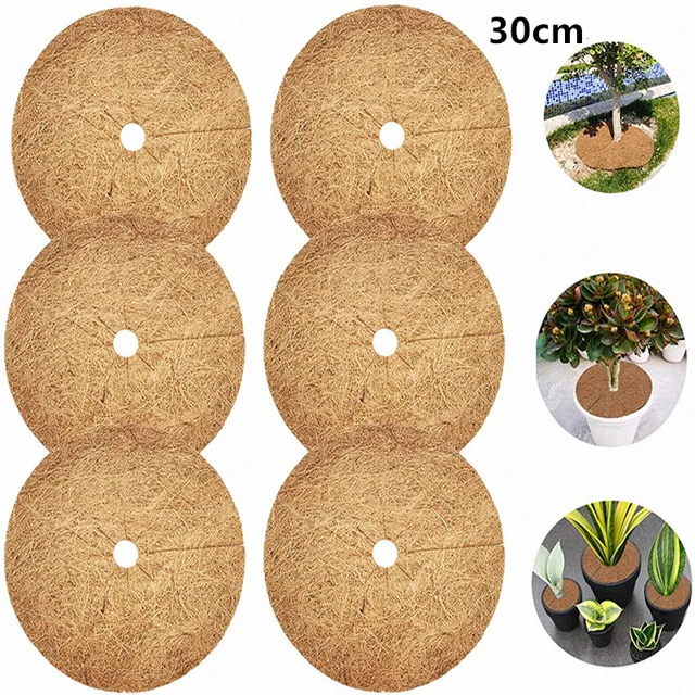 30/40 Cm Cserepes Növényi Burkolat Kókuszrost Rost Fa Talajtakaró Gyűrű Védelmező Organikus Szőnyeg A Beltéri Kültéri Korong Növény Burkolatának Virág Edényéhez