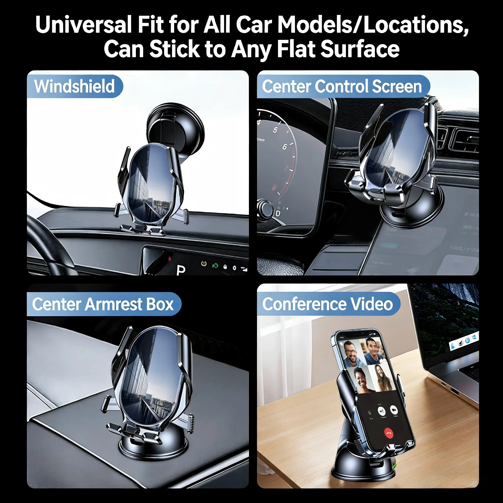 Supporto per Telefono da Auto 2026 con Navigazione, Supporto Meccanico a Blocco Automatico e Ventosa - Image 2