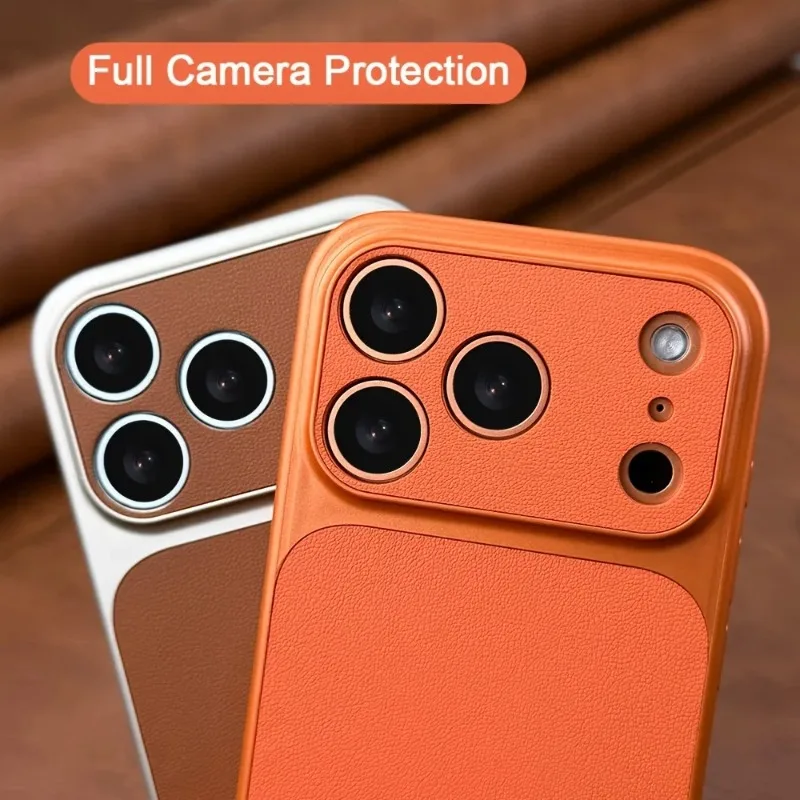 Luxurious Orange Retro ShockProof Phone Case - Soft-Sided, Hard Cover Design