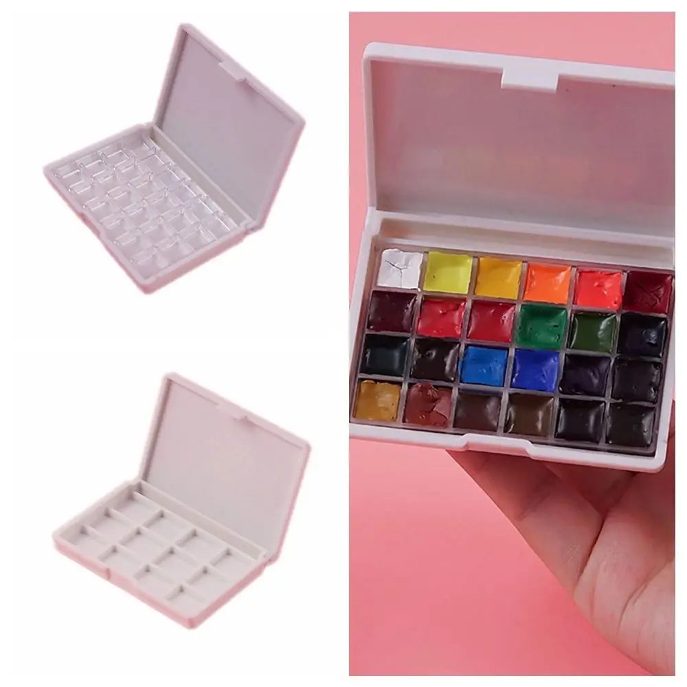 12/24 grid Watercolor Pigment Packaging Mini Handmade Moisturizing Storage Box Empty Watercolor Palette Art Supplies