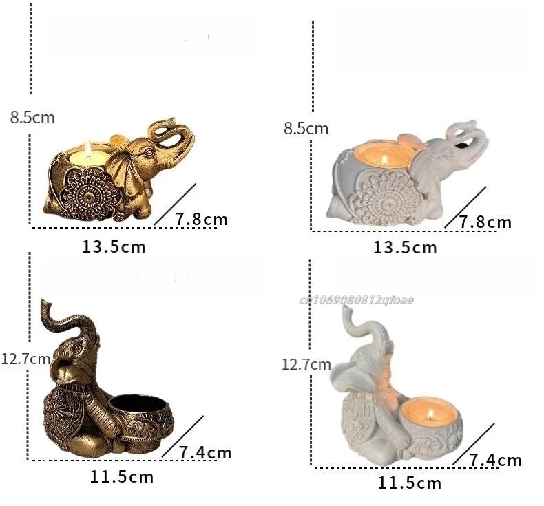 Decorative Elephant Trunks Up Sculpture Candle Holders Tealight Holders Small Candle Stick Lucky Gifts Candle Holders