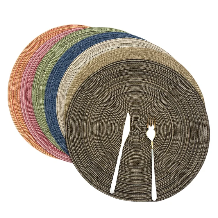 

Round Braided Placemats,Washable Round Placemats for Kitchen Table 15 inch Round Table Mat for Dining Tables Holiday Party Decor