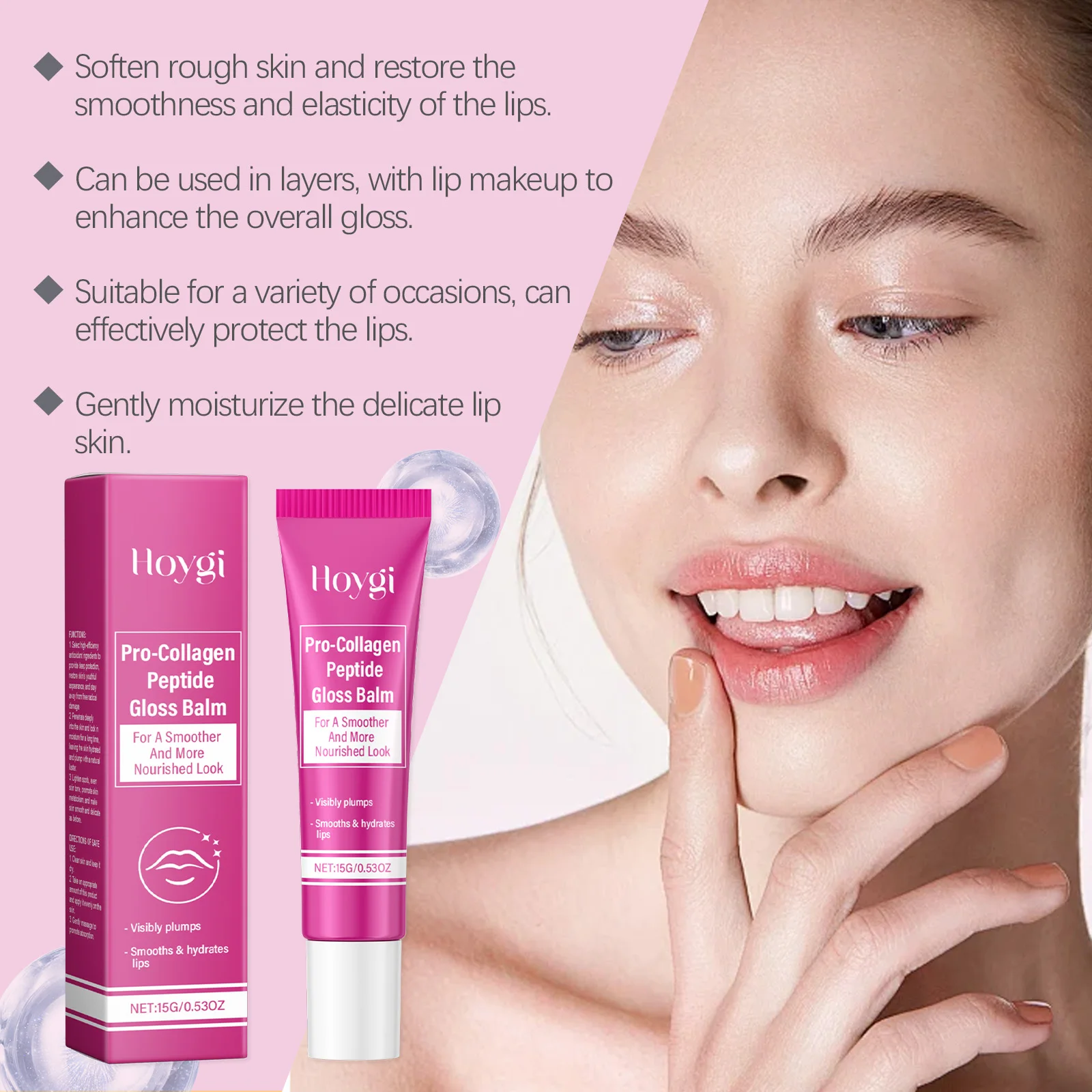 Collagen Lip Balm Smooth Soft Reduce Lip Fine Lines Remove Melanin Skin Increase Elasticity Exfoliating Moisturizing Lip Care 6