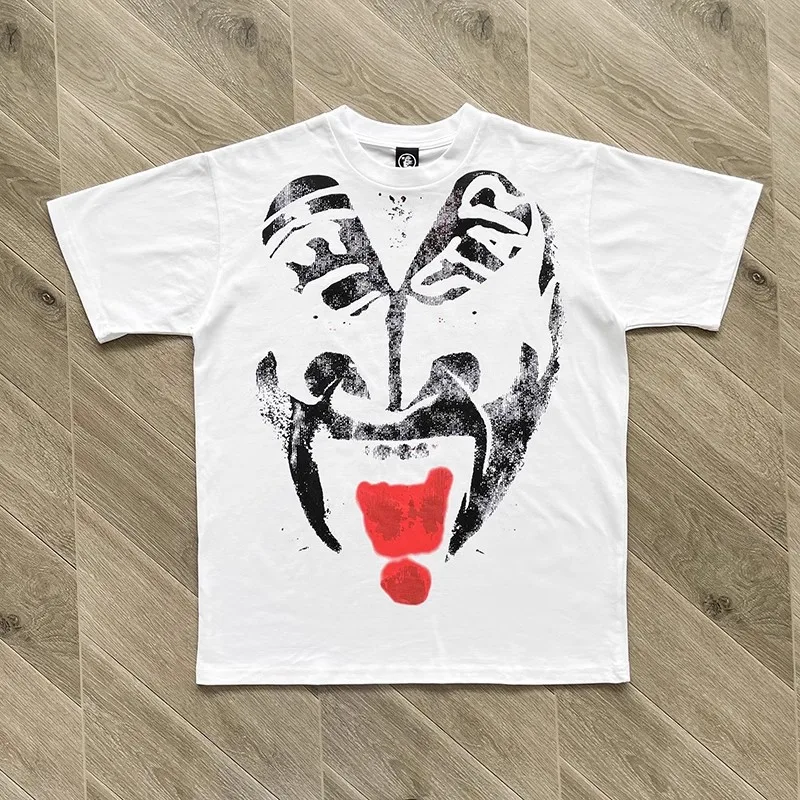 

23SS Streetwear Washed Hellstar Studios Kiss Me Im A Hellstar T Shirt Men Women Best Quality Top Tees Short Sleeve T-shirt