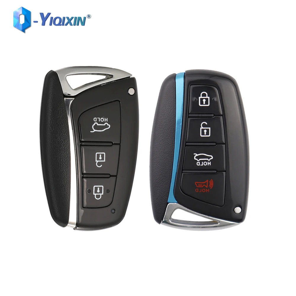 YIQIXIN Keyless Cover For Hyundai Genesis Santa Fe 2012-2018 Equus Azera Tucson Smart Fob Remote Car Key Shell 3/4 Buttons Case yiqixin 5 buttons remote cover car key shell smart keyless go case for jaguar xf xk xkr x type s type 2007 2008 2009 2010 2012