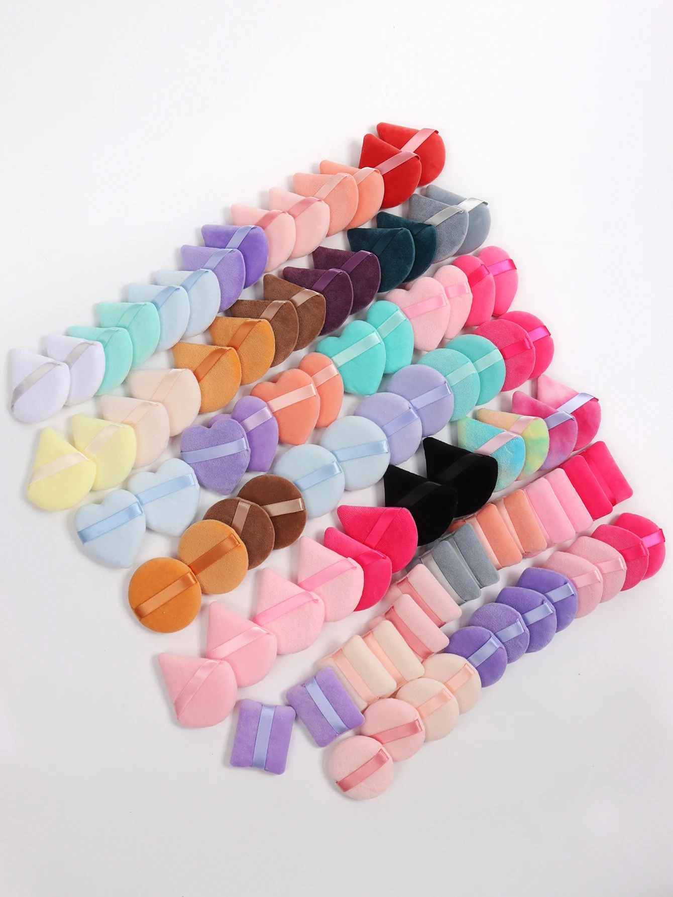5-10-20-30-50-100 random cotton powder puff bags. Random colors and shapes. Made of ultra-soft velvet, specially designed for sh 2