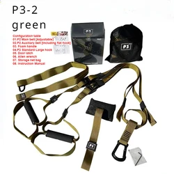 Suspension Training Strap Set for Enhanced Fitness and Strength - Professional Yoga and Power Suspension System with Wall Mount (P3 - 2 Green)