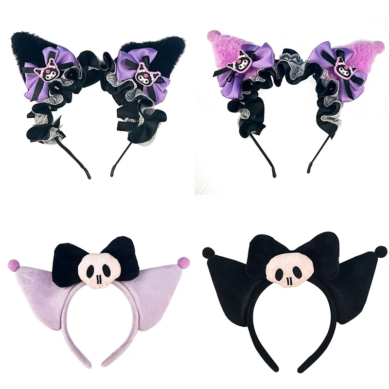 

Sanrio Kuromi Princess Hair Band Cute Cartoon Cosplay Skull Hair Hoop For Women Halloween Festival Headbands Hair Accessories