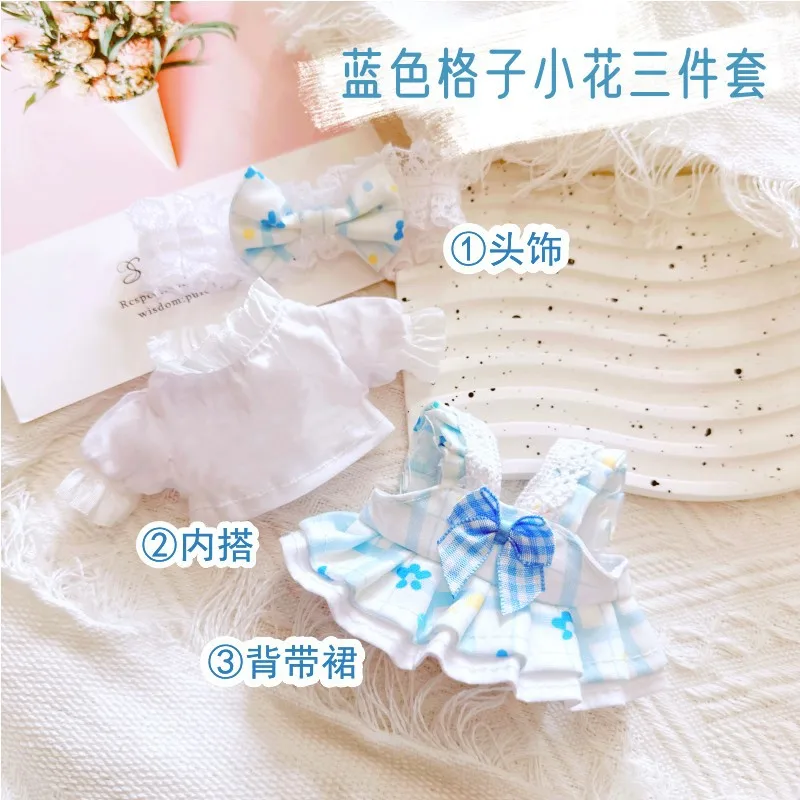 thumbnail image 1 of Ropa Labubu de 17 cm, lindo mini muñeco de peluche, accesorios, traje, mono, vestido, horquilla para el pelo para fanáticos de las muñecas Labubu, regalo para niños, 1 of 5