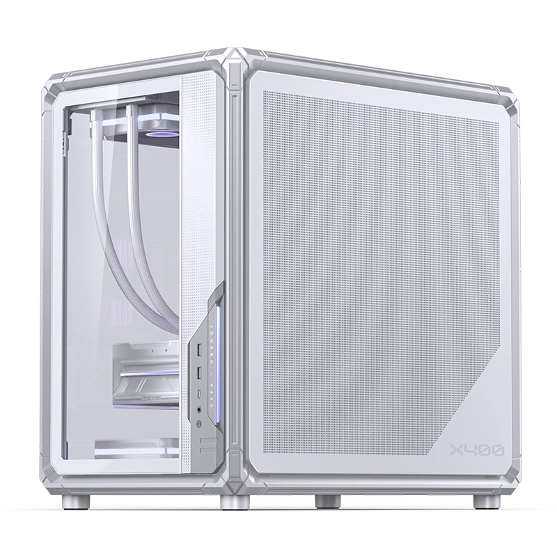 존스보 X400 ATX PC 케이스 e스포츠 ARGB 조명 효과 시뷰룸 컴퓨터 케이스, 후면 플러그/360 수냉 케이스 지원