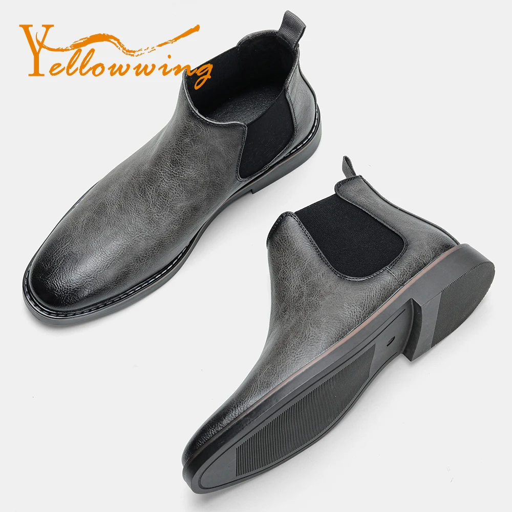 Men Retro Leather Chelsea Boots 40-46
