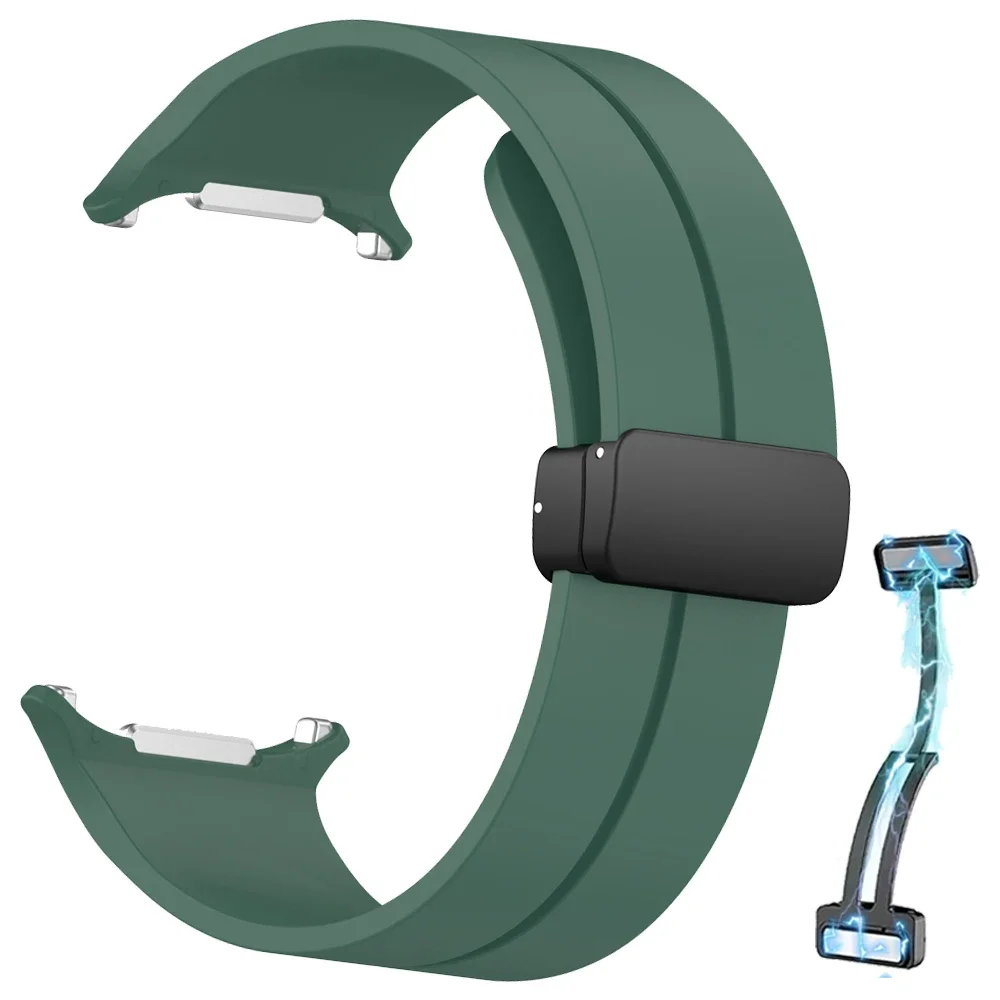 Magnetic Folding Buckle Silicone Strap Replacement Bracelet Watchband