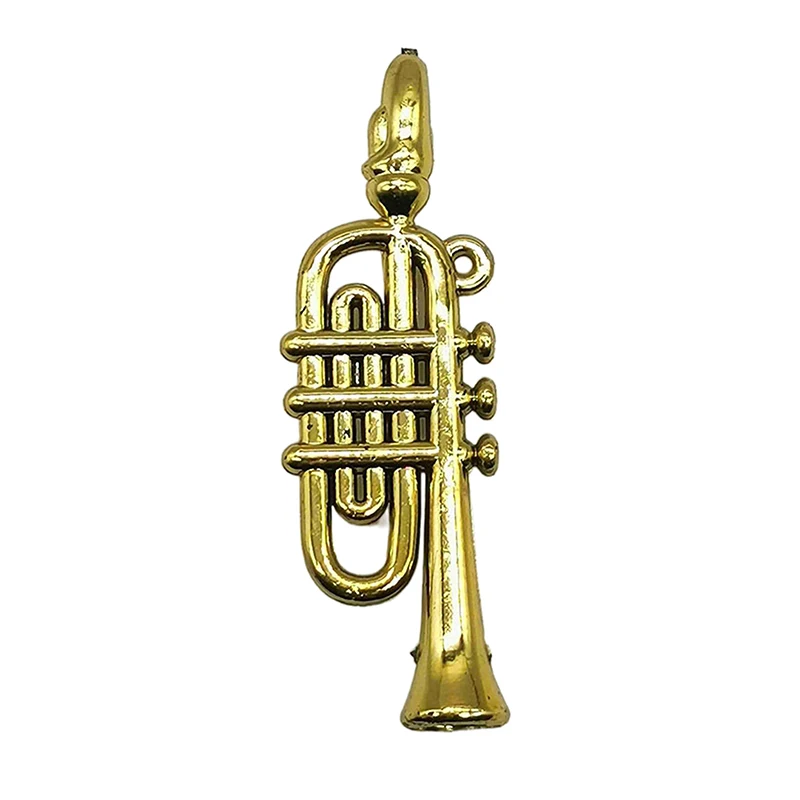 1pc Miniature Electroplated Gold Musical Instrument DIY Small Pendant Child Pretend Play Toy Christmas Tree Decor Accessories christmas decorations