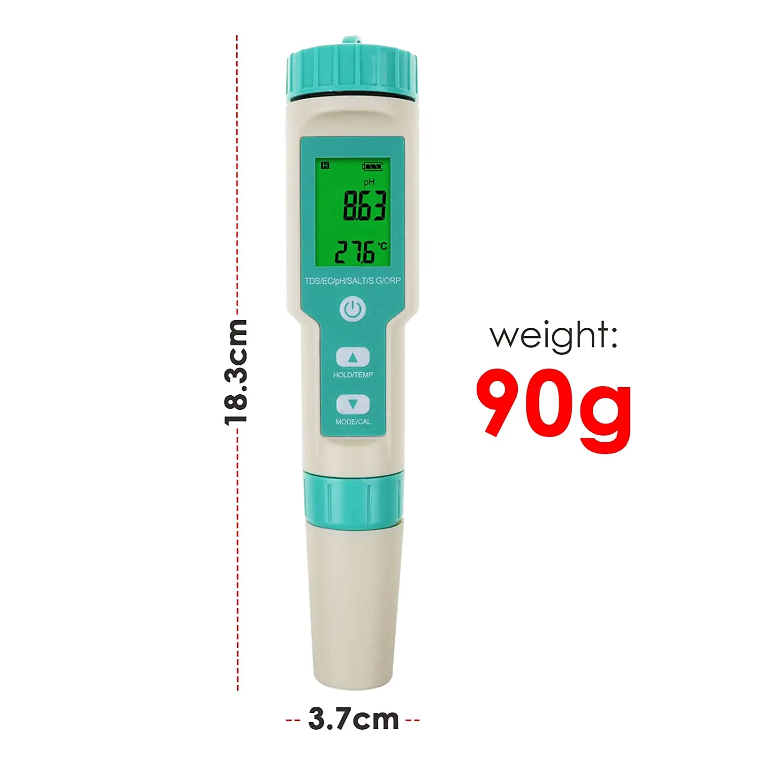 Misuratore PH Acqua 5 In 1 - PH/TDS/EC/Salinit&agrave;/Temperatura | Per Piscine E Idroponica